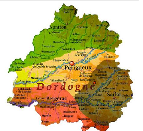map of dordogne area of france